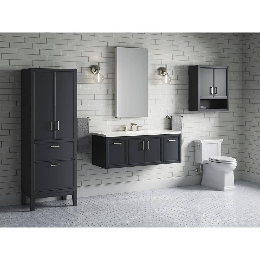 Slate Grey 48-Inch MDF Bathroom Vanity with Quartz Top