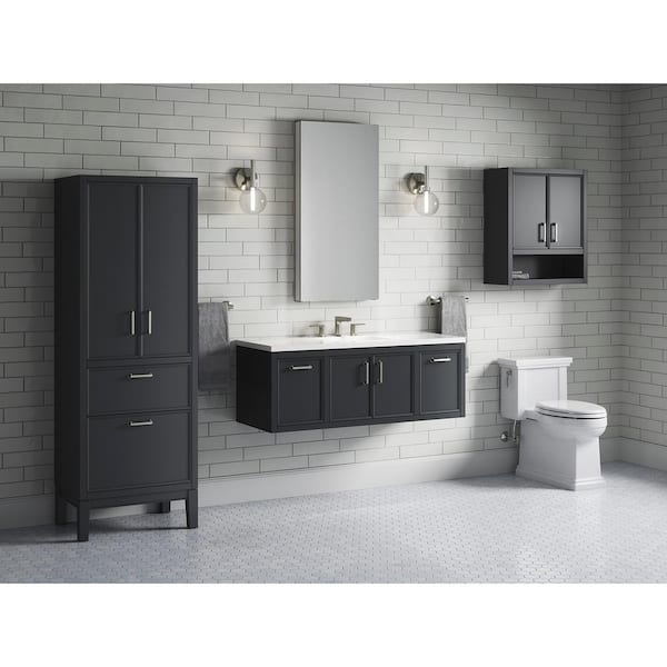 KOHLER Winnow 48.12in. Single Sink Freestanding Slate Grey Bath Vanity with White Quartz Top Assembled