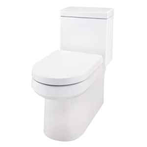 Wicker Park 12 in Rough-In One Piece 1.28 GPF Elongated Toilet in White with Soft Close Seat