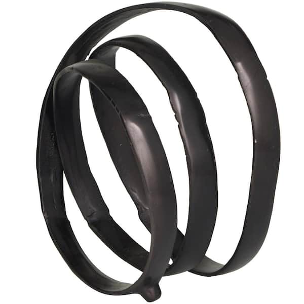Litton Lane 7 in. x 13 in. Black Aluminum Looped Abstract Sculpture
