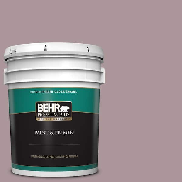 BEHR PREMIUM PLUS 5 gal. #ICC-64 Heirloom Quilt Semi-Gloss Enamel Exterior Paint & Primer