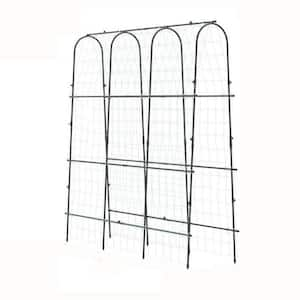 71 in. x 71 in. U-Shaped Tall Garden Arched Trellis Outdoor in Black