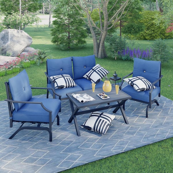 patio conversation sets blue