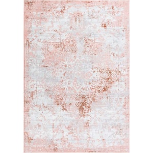 Kamala Washable Vintage Rose Pink 10 ft. x 14 ft. 1 in. Area Rug