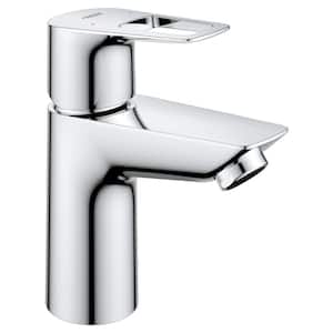 BauLoop Single-Handle Single Hole Bathroom Faucet and Less Drain in StarLight Chrome