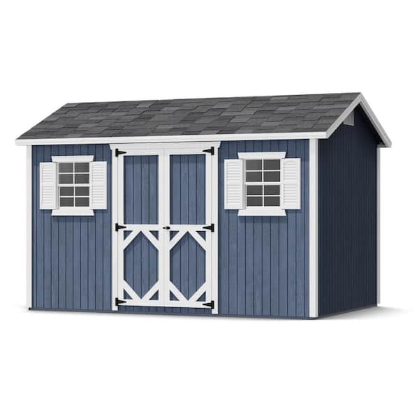 Little Cottage Co. Classic Workshop 8 ft. x 12 ft. Outdoor Wood Storage Shed Precut Kit with Operable Windows and Floor (96 sq. ft.)
