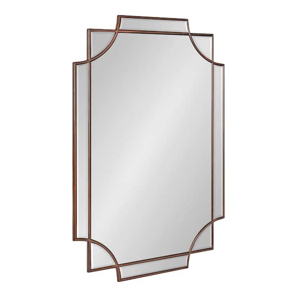 Kate and Laurel Minuette 36.00 in. H x 24.00 in. W Rectangle MDF Framed Bronze Mirror