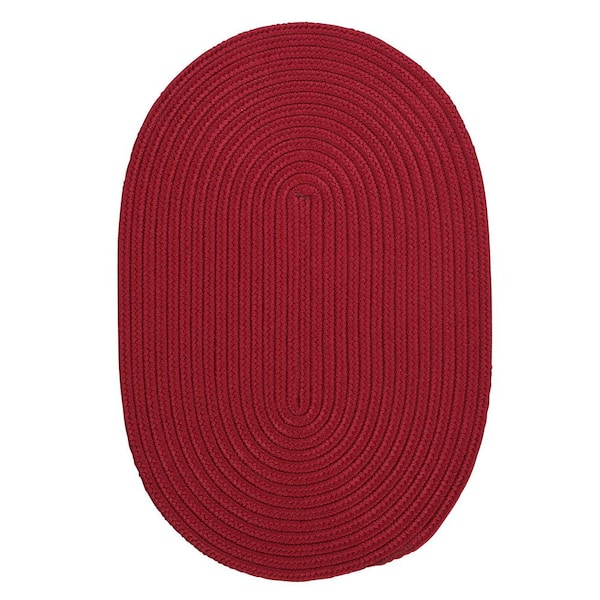 Home Decorators Collection Trends Red 3 ft. x 5 ft. Oval Braided Area Rug
