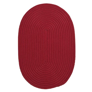 Trends Red 7 ft. x 9 ft. Oval Braided Area Rug