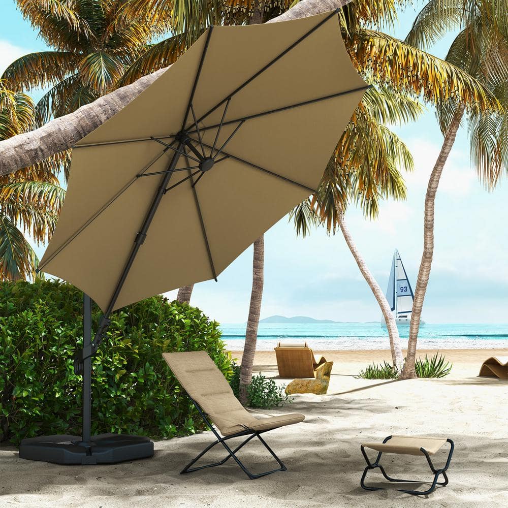 Vienna 10ft Brown Polyester Cantilever Umbrella with Steel Pole