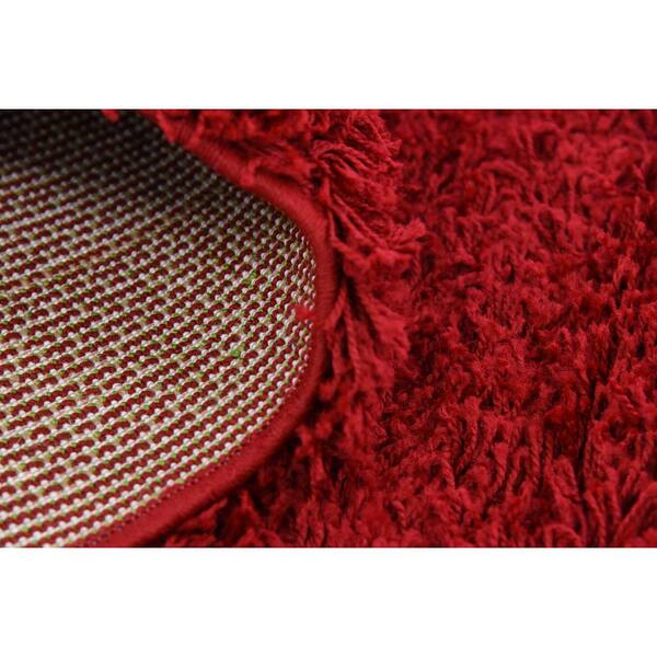 Unique Loom Solid Shag Cherry Red 10 ft. x 13 ft. Area Rug 3127960 - The Home  Depot