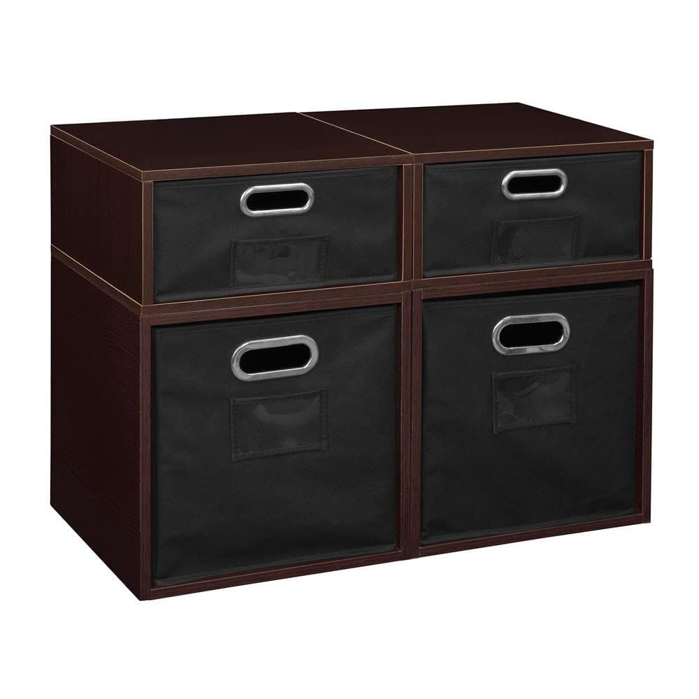 Regency 19 5 In H X 26 In W X 13 In D Brown Wood 4 Cube Organizer   Truffle Black Regency Cube Storage Organizers Hdchpc2f2htfhbk 64 1000 