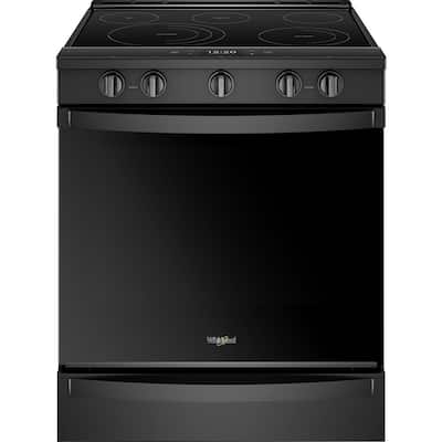 6.4 cu. ft. Smart Slide-In Electric Range with Scan-to-Cook Technology in Black