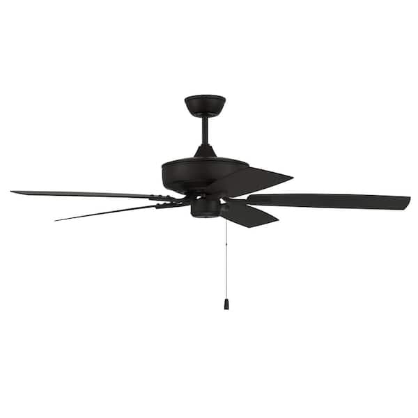 CRAFTMADE Outdoor Pro Plus 52 in. Dual Mount 3-Speed Reversible Motor Ceiling Fan in Flat Black Finish