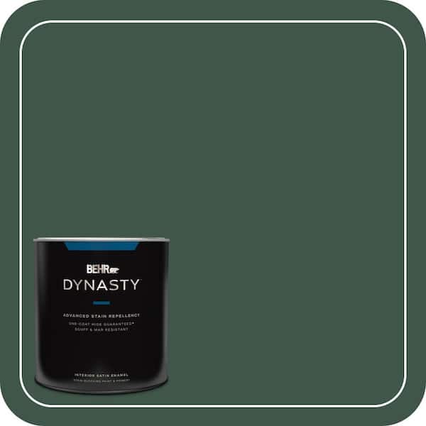 BEHR DYNASTY 1 qt. #470F-7 Deep Jungle Satin Enamel Interior Stain-Blocking Paint & Primer