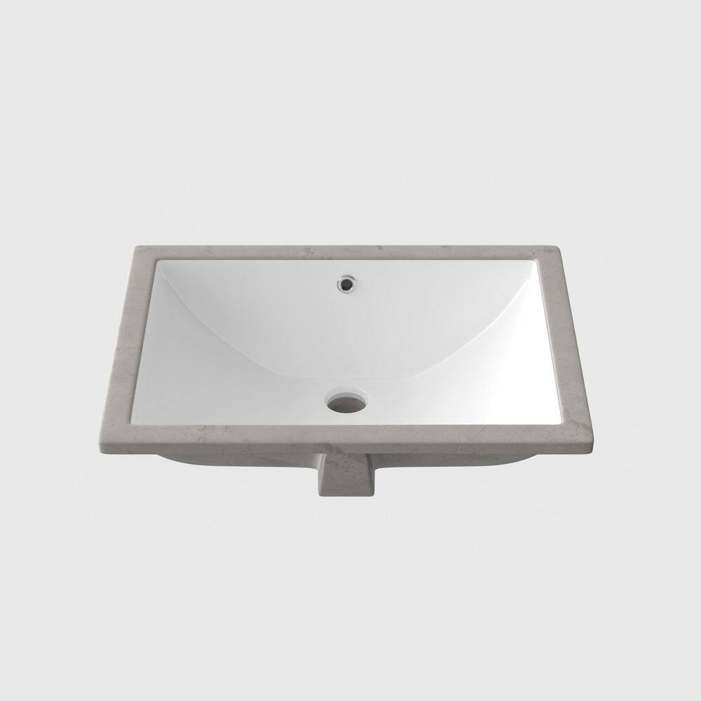 23.6 in. x 15.7 in. W Rectangle Undermount Bathroom Sink in White Porcelain Ceramic with Overflow price history on PriceWatchPro