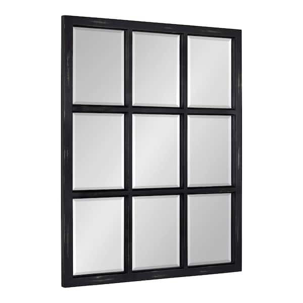 Medium Rectangle Black Beveled Glass Classic Mirror (32 in. H x 26 in. W)