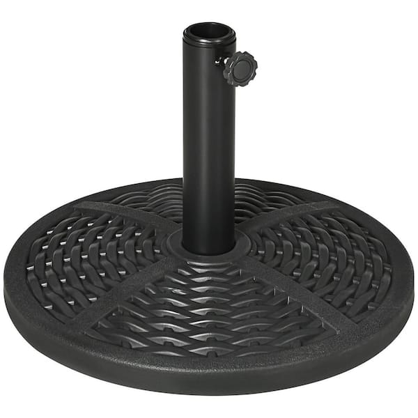 ITOPFOX 19.80 lbs. Steel Patio Umbrella Base in Black Heavy-Duty Round Stand with Rattan Design