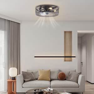18 in. 4-Light Retro Industrial Style Indoor Black Metal Caged Ceiling Fan with Light Kit and Remote Control