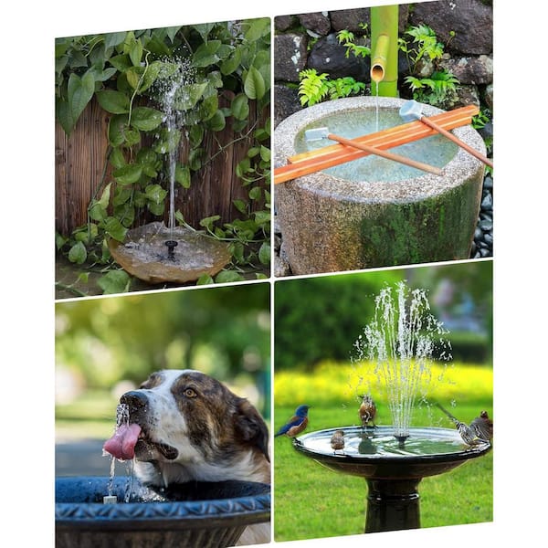 Fontana Solare Per Giardino Con Pompa - Per Vasca Uccelli, Stagno | Decorazione Con 4 Getto D'Acqua - Foto 4