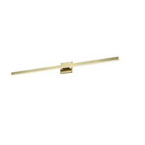 Arandel 35.5 in. 1-Light Aged Brass Integrated LED Vanity Light Bar with Dimmable Light