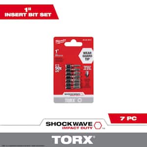 SHOCKWAVE Impact Duty 1 in. T15 - T40 Torx Alloy Steel Insert Bit Set (7-Piece)