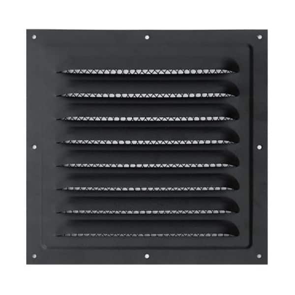 10x10 Gable Vent Aluminum Black Louvered Wall Vent Corrosion Resistant Easy Install for Attic Shed Container Rectagular