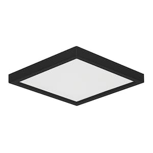 SQUARE SLIM DISK Length 5.5 In Black Integrated LED Recessed Trim Kit Square fixture 3000K Warm White New Construction