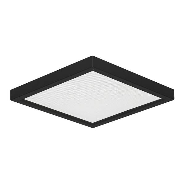 AMAX LIGHTING SQUARE SLIM DISK Length 5.5 In Black Integrated LED Recessed Trim Kit Square fixture 3000K Warm White New Construction