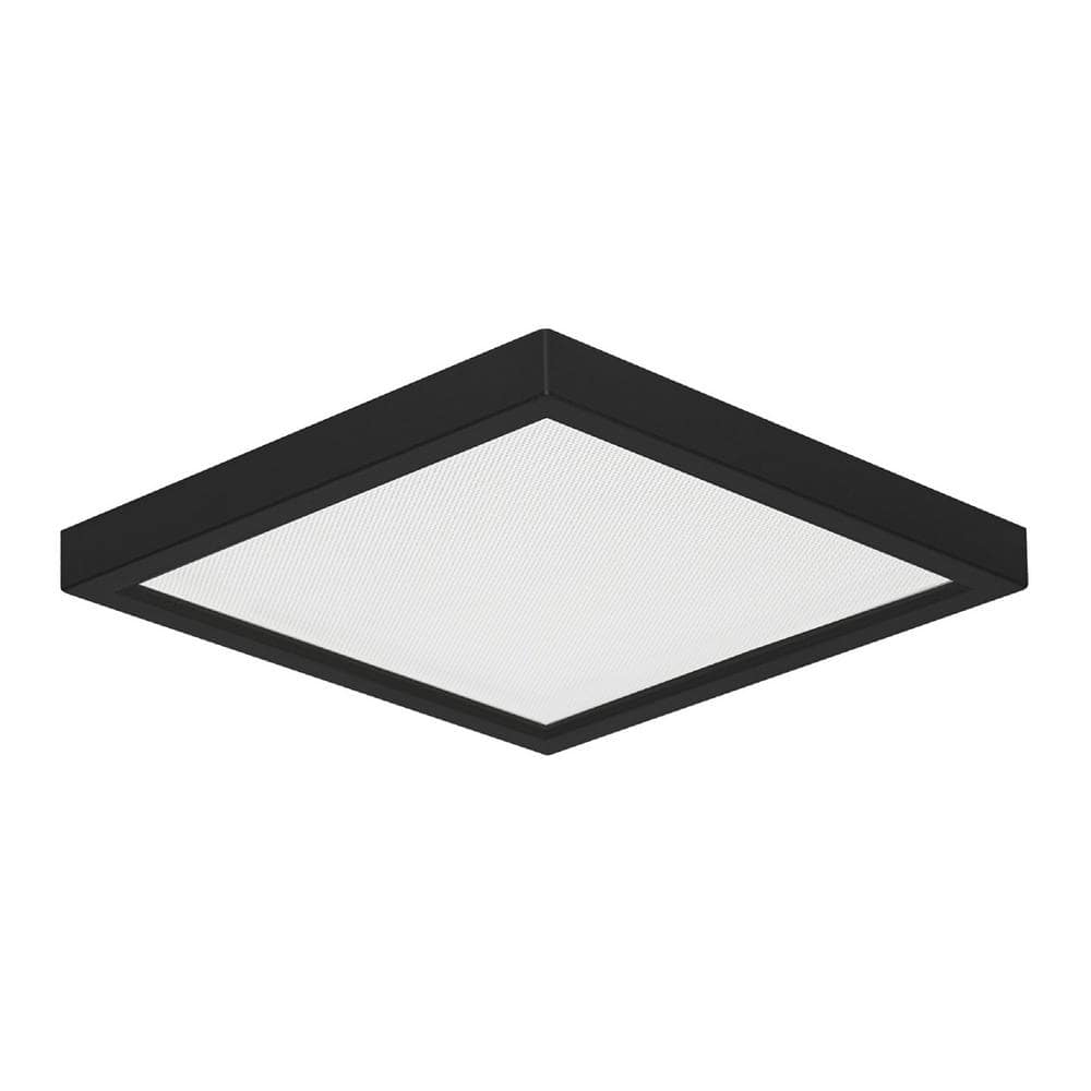 SQUARE SLIM DISK Length 5.5 In Black Integrated LED Recessed Trim Kit Squar