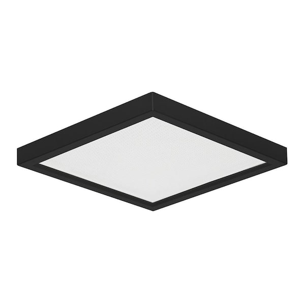 AMAX LIGHTING SQUARE SLIM DISK Length 5.5 In Black Integrated LED Recessed Trim Kit Square fixture 3000K Warm White New Construction