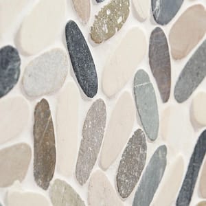 Countryside Sliced Flat Oval 11.81 in. x 11.81 in. Multicolored Floor and Wall Mosaic (0.97 sq. ft. / sheet)