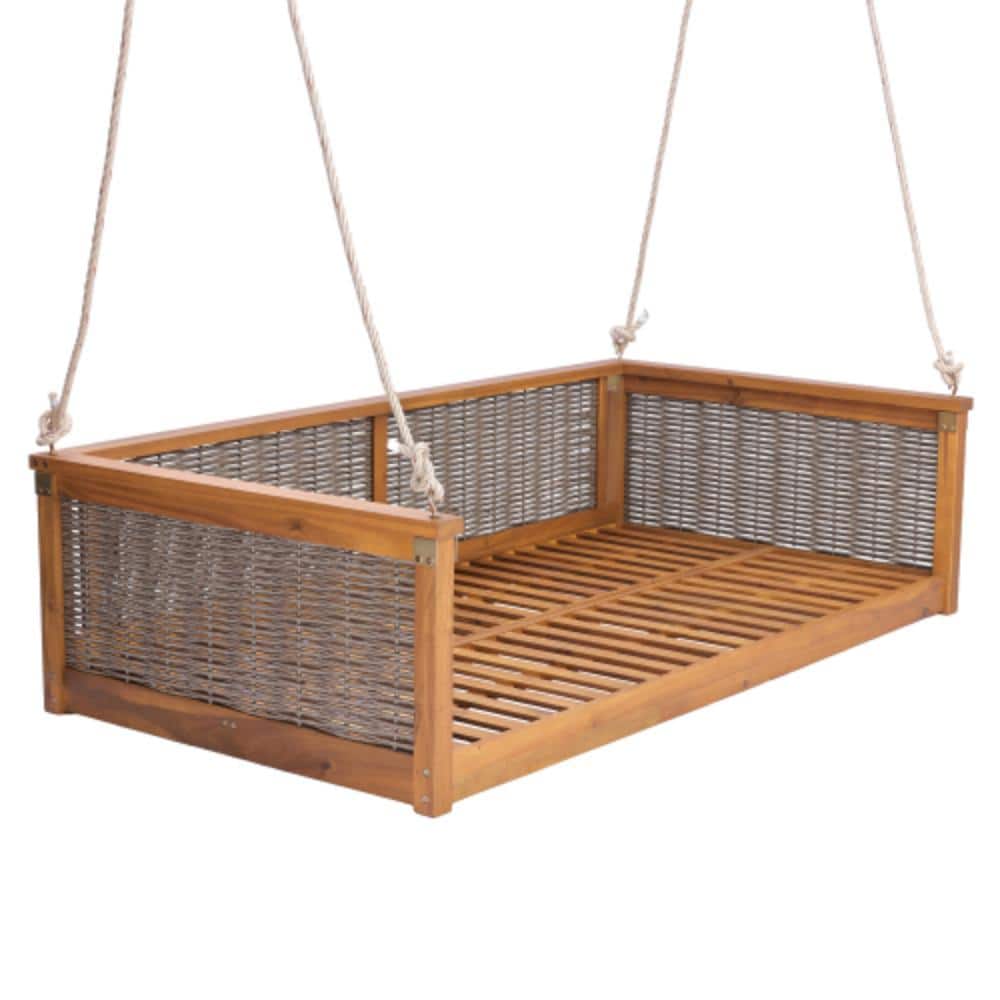 79.5 in. W 2 Seat Acacia Wood Outdoor Porch Swings Hanging, Weather Resistant price history on PriceWatchPro
