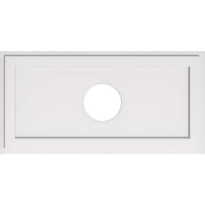 38 in. W x 19 in. H x 7 in. ID x 1 in. P Rectangle Architectural Grade PVC Contemporary Ceiling Medallion