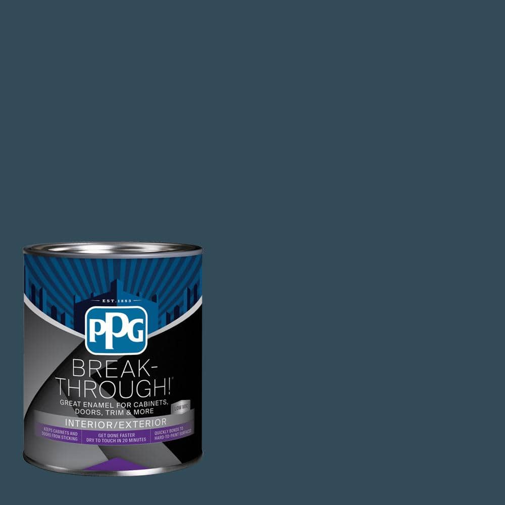 Break-Through! 1 qt. PPG1153-7 Sailor'S Coat Satin Door, Trim & Cabinet  Paint PPG1153-7B-04SA - The Home Depot