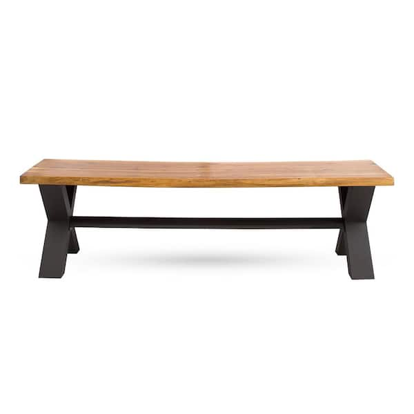 Noble House Bennett 70 in. Brown Concrete Outdoor Bench 17408 - The Home  Depot