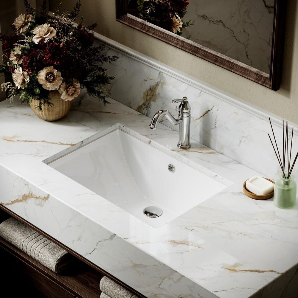 HOROW 23.6 in. x 15.7 in. W Rectangle Undermount Bathroom Sink in