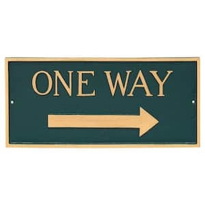 7.25 in. x 15.75 in. Standard Rectangle Right One Way Statement Plaque Sign-Green/Gold