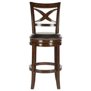 Santino 29 in. Espresso Swivel Cushioned Bar Stool