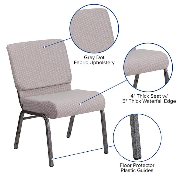 Carnegy Avenue Fabric Stackable Church Chair in Gray CGA-FD-190129