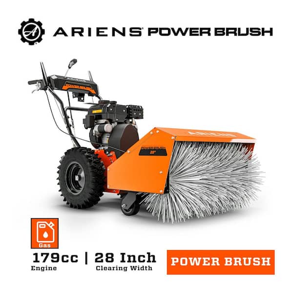 Power Brush 28 in. 179 cc Gas Snow Blower Brush with Electric Start, 8-Speeds, and Easy‑Turn Steering