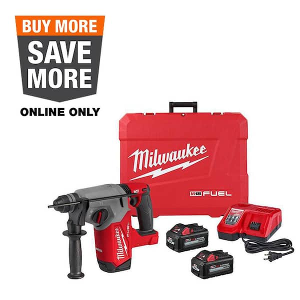 M18 FUEL 18V Lithium-Ion Brushless 1 in. Cordless SDS-Plus Rotary Hammer Kit with Two 6.0 Ah Batteries, Hard Case