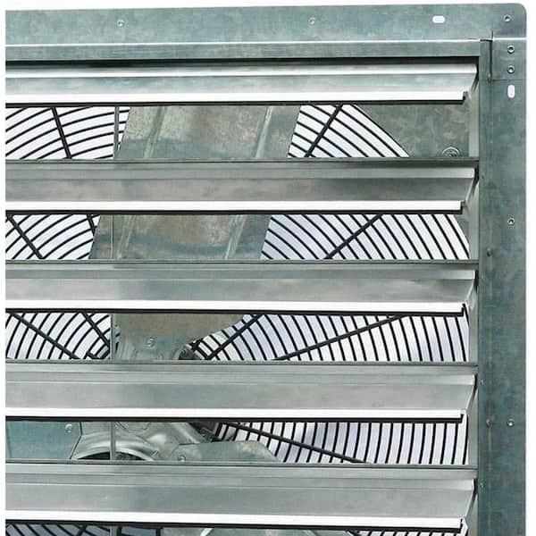 5088 CFM Silver Electric Powered Gable Mount Shutter Fan/Vent 5088 CFM Silver Electric Powered Gable Mount Shutter Fan/Vent