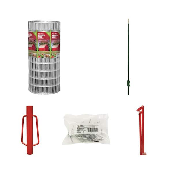3 ft. x 100 ft. Wire, 5 ft. T-Post, Driver, Clips, Puller Combo