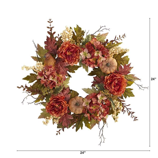 Fall Peony And Wreath Autumn Year Round Wreaths For Front Door Artificial  Wreath