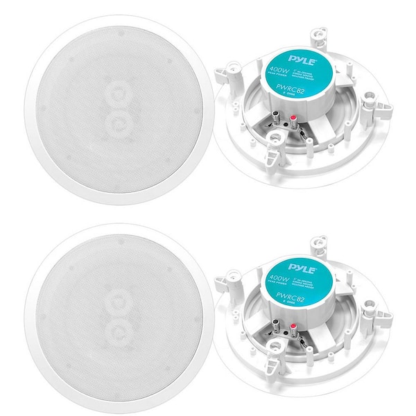 Unbranded 4 New PYLE 400-Watt 8 in. 1600-Watt 2-Way Indoor/Outdoor Waterproof Ceiling Speakers