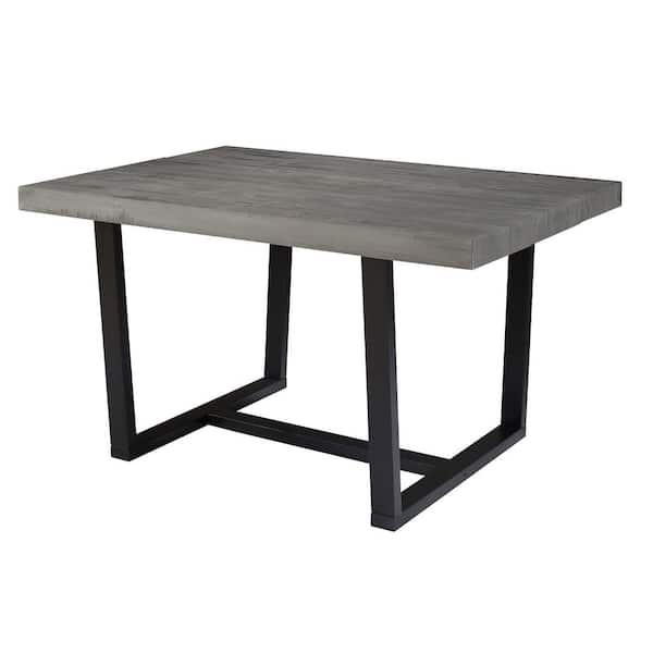 52 in. Distressed Grey Solid Wood Dining Table