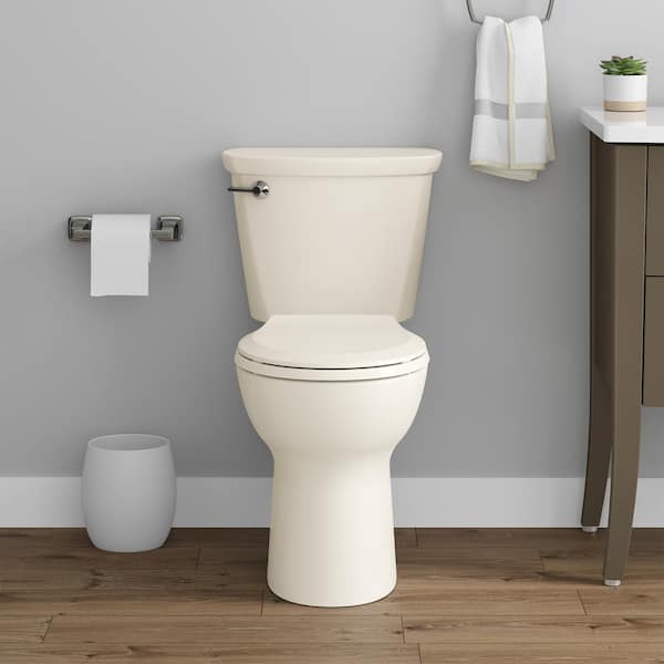 Cadet 12 in. Antimicrobial 2-Piece 1.28 GPF Single Flush Chair Height Round Toilet in Bone with Slow Close Seat