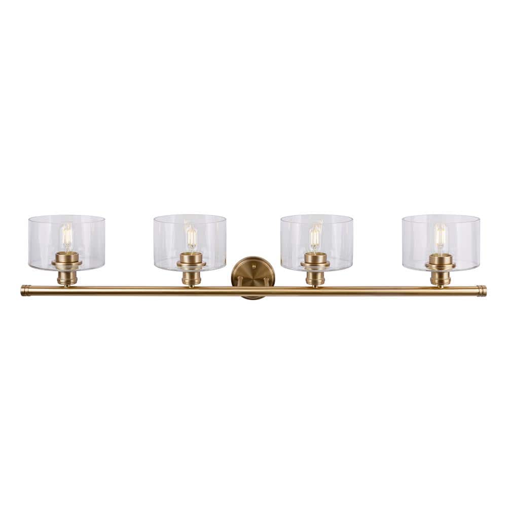 Zane 44.75" Gold and Black Steel Vanity Light