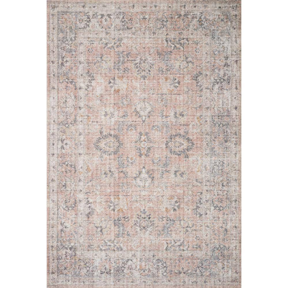 LOLOI II Skye Blush/Grey 2 ft. x 5 ft. Oriental 100% Polyester Pile Area Rug, BLUSH / GREY